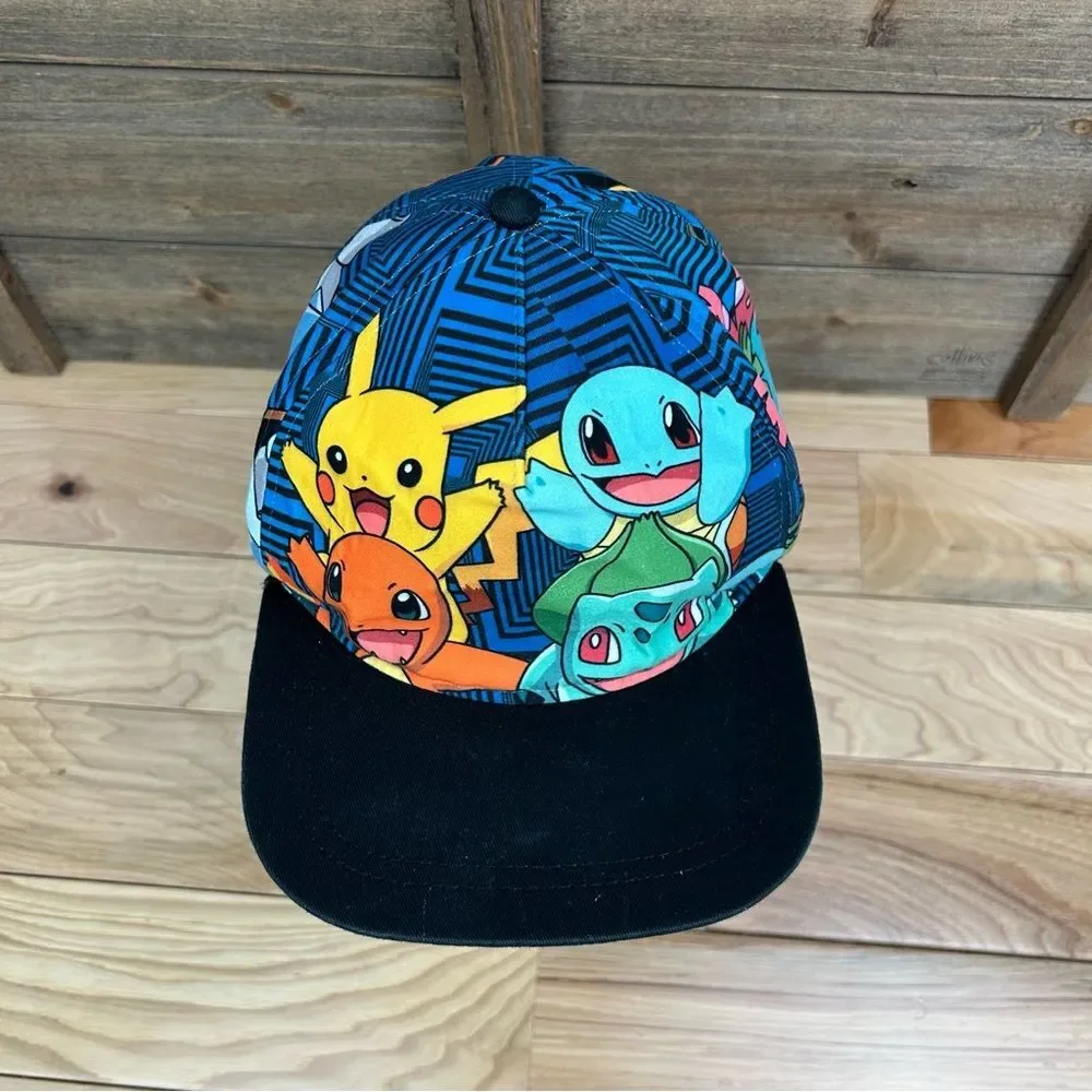 Pokémon SnapBack Baseball Cap Hat Pikachu Squirtle Nintendo Game Freak Youth OS
